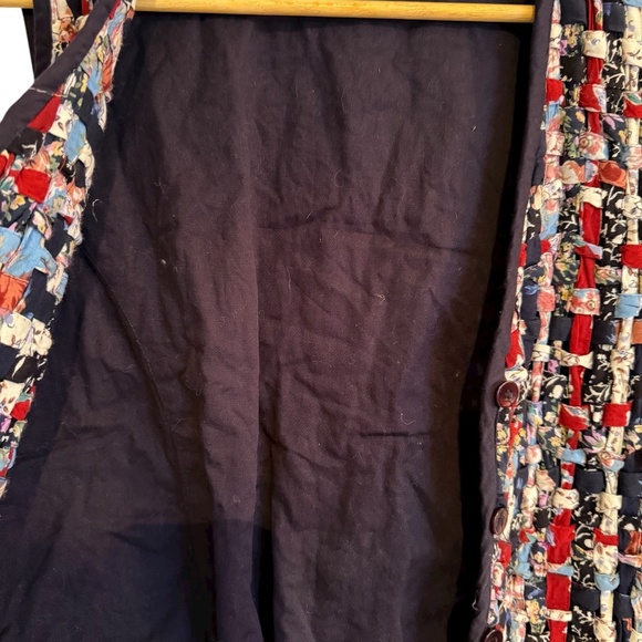 Vintage 90s Paul Harris Design Quilted Vest Size Large Boho Top Floral Patchwork - Picture 3 of 7